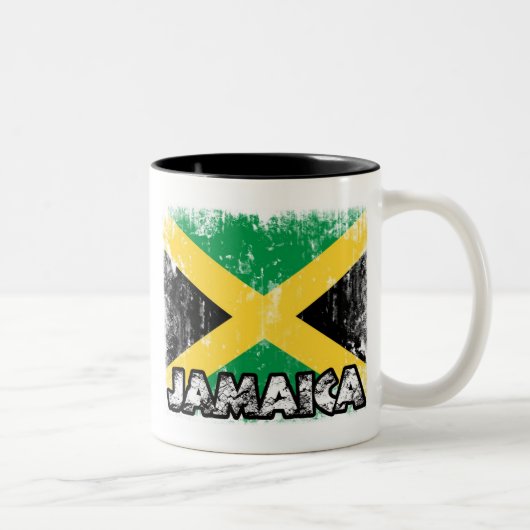 2 Couleurs La Jamaïque - tasse affligée de drapeau (Droit)