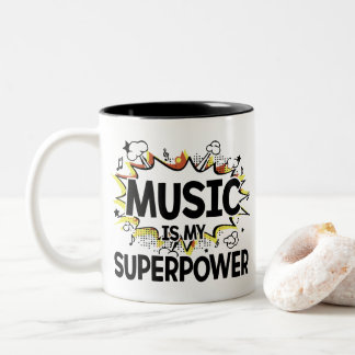 2 Couleurs La musique est ma tasse rouge et jaune de la