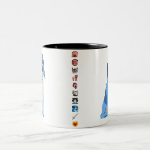 2 Couleurs La tasse bleue de Ned avec font dans le genre
