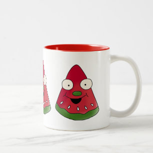 2 Couleurs La tasse de café heureuse de pastèque