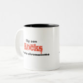 2 Couleurs La tasse de café "mon fils bascule un chromosome (Devant gauche)