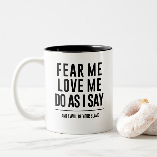 2 Couleurs La tasse de citation de labyrinthe "me craignent, (Avec donut)