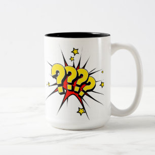 2 Couleurs La tasse de point d'interrogation