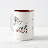 2 Couleurs La tasse de projet d'anniversaire (Devant gauche)