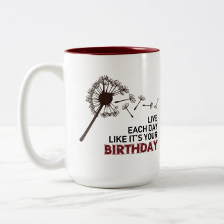2 Couleurs La tasse de projet d'anniversaire
