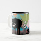 2 Couleurs la tasse noire de monstre (Devant gauche)