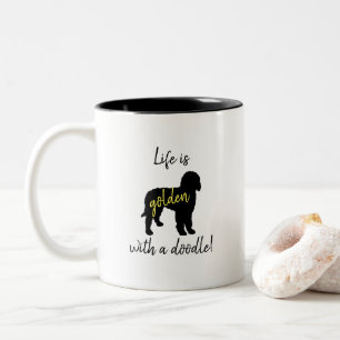 2 Couleurs La vie est d'or avec une tasse de café de