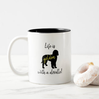 2 Couleurs La vie est d'or avec une tasse de café de