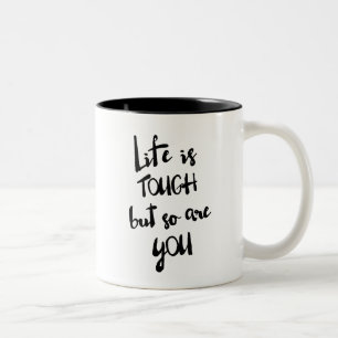 2 Couleurs La vie est tasse moderne dure de calligraphie