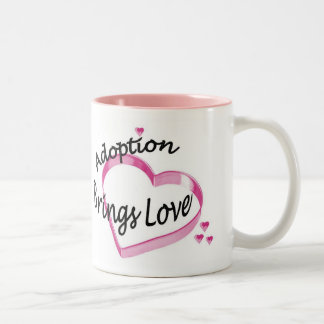 2 Couleurs L'adoption apporte la tasse de café d'amour