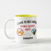 2 Couleurs L'alerte d'allergie d'arachide gaffent la tasse (Gauche)