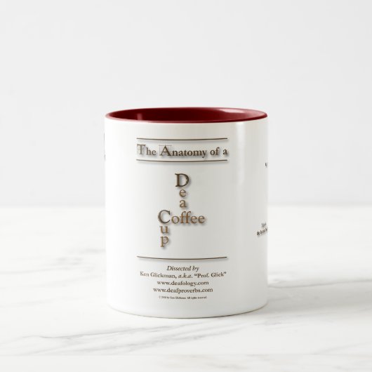 2 Couleurs L'anatomie d'une tasse "de café sourd" (Centre)