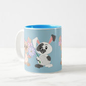 2 Couleurs Lapins - tasse (Devant gauche)