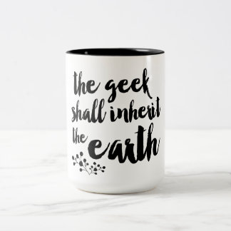 2 Couleurs Le geek héritera de la tasse de café de la terre
