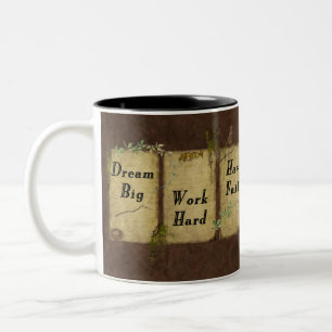 2 Couleurs Le Grand travail rêveur Dur ont la tasse de foi