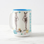 2 Couleurs Le lapin bouillonne tasse de café (Devant gauche)