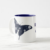 2 Couleurs Le meilleur papillon de bleu de tasse de la (Devant gauche)