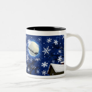 2 Couleurs Le père noël vient à la tasse de café de ville