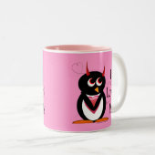 2 Couleurs Le pingouin mauvais I M'AIMENT tasse (Devant droit)
