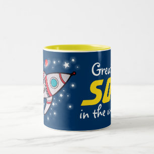 2 Couleurs Le "plus grand FILS dans tasse bleue/jaune