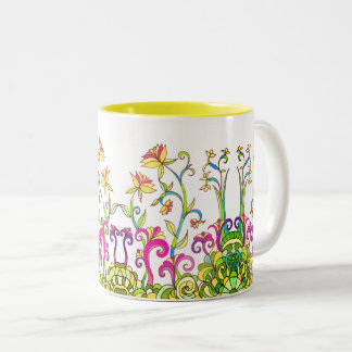 2 Couleurs Le ressort coloré fleurit la tasse par Leslie