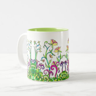 2 Couleurs Le ressort coloré fleurit la tasse par Leslie