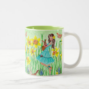 2 Couleurs Le ressort fleurit la jolie tasse mignonne