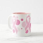 2 Couleurs Le rose pointille la tasse de café (Devant gauche)