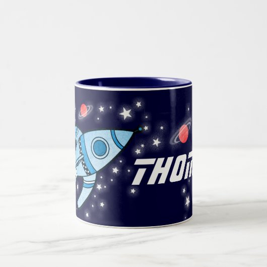 2 Couleurs Le rouge bleu de fusée d'espace badine la tasse (Centre)