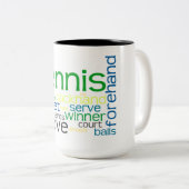 2 Couleurs Le tennis nomme la tasse (Devant droit)