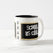 2 Couleurs L'école est tasse fraîche (Devant droit)