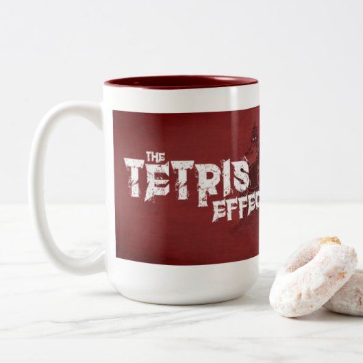 2 Couleurs L'effet de Tetris - tasse d'extra large (Avec donut)
