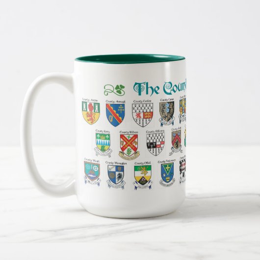 2 Couleurs Les comtés de la tasse de l'Irlande (Gauche)