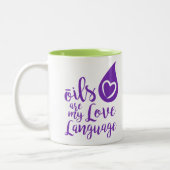 2 Couleurs Les huiles sont ma tasse de café de langue d'amour (Gauche)
