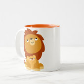2 Couleurs Lion de papa de bande dessinée mignonne et tasse (Devant gauche)