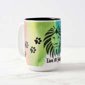 2 Couleurs Lion de tasse de Judah (Devant gauche)
