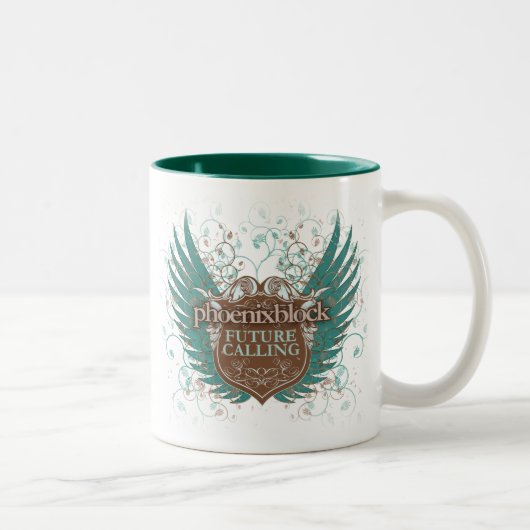2 Couleurs Logo d'ailes 11 onces. Tasse (Droit)