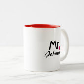 2 Couleurs M. personnalisé tasse - moitié d'ensemble (Devant droit)