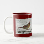 2 Couleurs Madame Cardinal dans la tasse de neige (Gauche)