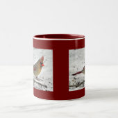 2 Couleurs Madame Cardinal dans la tasse de neige (Centre)