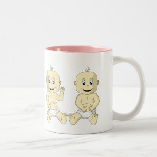 2 Couleurs Maman de tasse de café jumelle de bébés