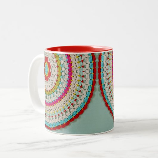 2 Couleurs Mandala floral de mod tasse à deux tons de 11 (Devant gauche)