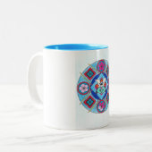 2 Couleurs Mandela sur tasse bleu (Devant gauche)