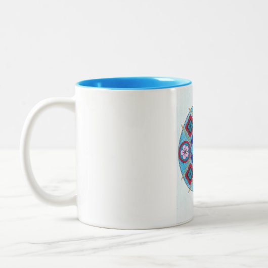 2 Couleurs Mandela sur tasse bleu (Gauche)