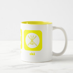 2 Couleurs Mangez. Sommeil. Ski. Tasse