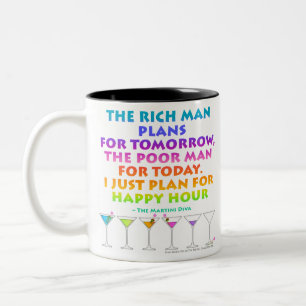 2 Couleurs MARTINI ZEN - Plan pour l'Heure Heureuse Tasse