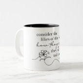 2 Couleurs MATTHEW 6:28 - Tasse à café (Devant gauche)