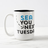 2 Couleurs Mer vous mardi prochain tasse de café (Gauche)