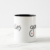 2 Couleurs Merci de tasse de Gracias noir et blanc (Centre)