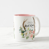 2 Couleurs merci d'être ma domestique de tasse florale (Devant droit)